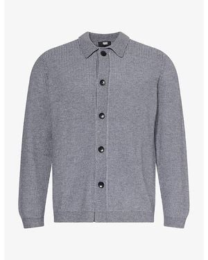 PAIGE Ribbed Wool-Blend Cardigan - Blue