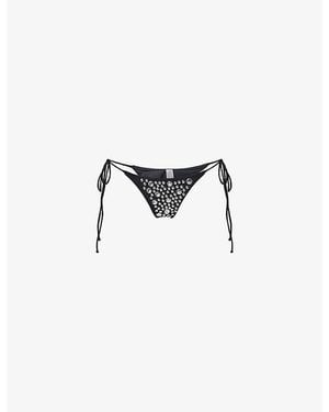 Jaded London Silvra Studded Bikini Bottoms - White