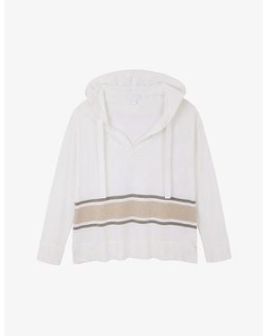 The White Company The Company Colourblock Organic Cotton-Blend Hoody - White