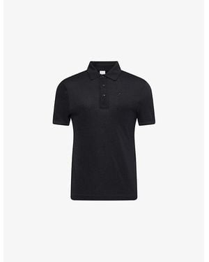 GYMSHARK Logo-Embroidered Cotton-Blend Polo Shirt - Black