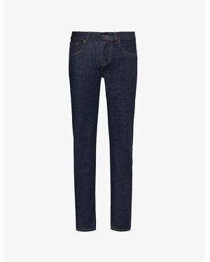 7 For All Mankind Slimmy Lux Performance Five-Pockets Tapered-Leg Slim-Fit Stretch-Denim Blend Jeans - Blue