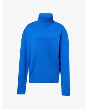 Frankie Shop Gala Turtleneck Wool-Blend Jumper - Blue