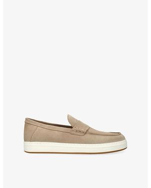 Hogan H668 Mocassino Suede Loafers - Natural