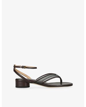 Dear Frances Fina Leather And Mesh Heeled Sandals - Brown