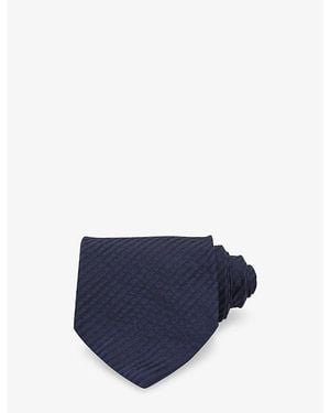 Reiss Vittorio Cotton And Silk Tie - Blue