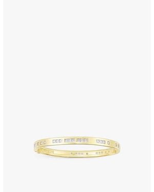 Apm Monaco Bonheur Morse Code 18Ct-Plated Metal Alloy And Zirconia Bangle - Natural