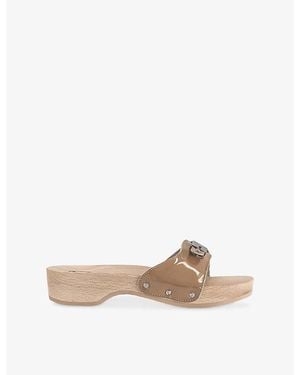 Scholl Pescura Cameron Patent-Leather Mules - Natural