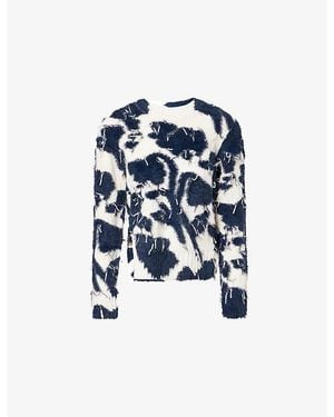 Erdem Floral-Knit Textured Wool Jumper - Blue