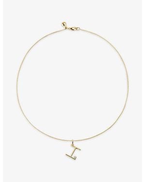 Monica Vinader Initial I 18Ct Vermeil And 0.035Ct Lab-Grown Diamond Pendant Necklace - White