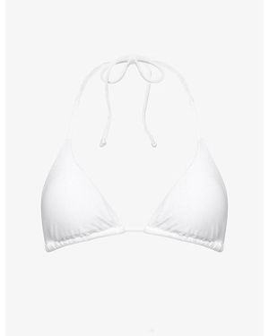Gracejacob Rain Shimmer Triangle Bikini Top - White