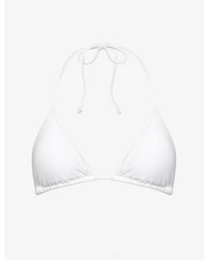 Gracejacob Rain Shimmer Triangle Bikini Top - White