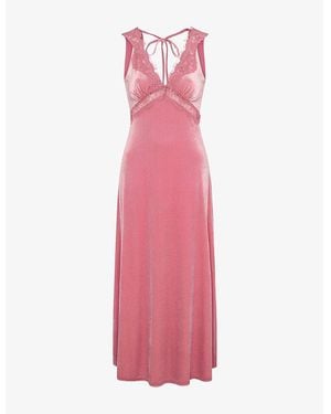 OMNES Aurelia Velvet Maxi Dress - Pink