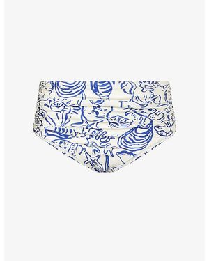 Jonathan Simkhai Teya High-Rise Bikini Bottoms - Blue