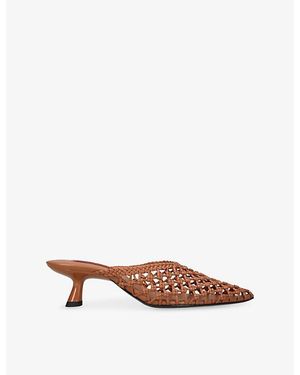 Simon Miller Knotted Gala Heeled Woven Mules - Brown