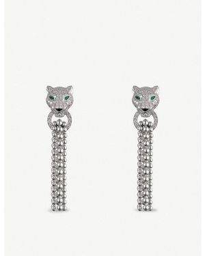 Cartier Panthère De 18Ct- Emerald, Onyx And 1.48Ct Diamond Earrings - Metallic