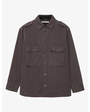 AllSaints Hart Long-Sleeve Cotton Shirt - Brown