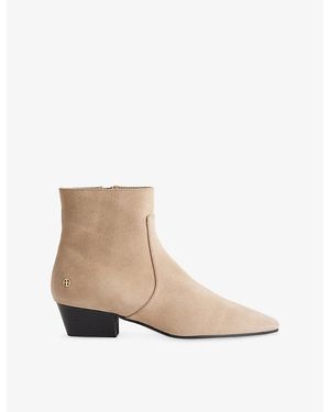 Anine Bing Freya Suede Ankle Boots - Natural