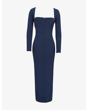 House Of Cb Corinthia Long-Sleeve Bodycon Stretch-Woven Maxi Dress - Blue
