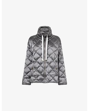 Max Mara Quilted Short Nylon-Down Jacket - Grey