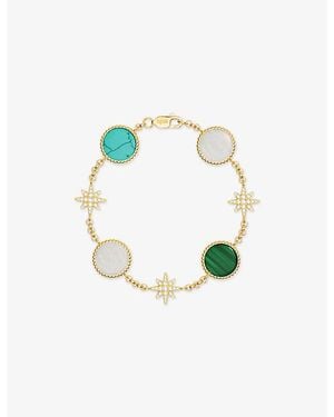 Apm Monaco Météorites 18Ct- Plated Alloy, Cubic Zirconia, Malachite, Nacre, Lab-Grown Bracelet - Blue