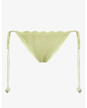 Devon Windsor Kit Open-Knit Bikini Bottoms - White