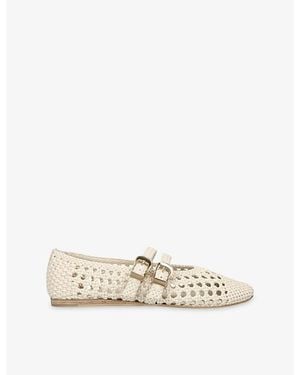 Dolce Vita Baylee Grommet Leather Ballet Flats - Natural