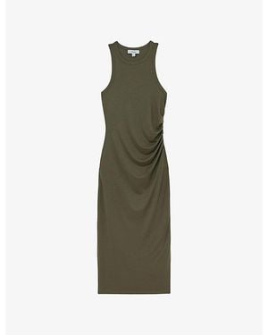 Reiss Lola Ruched Stretch-Jersey Midi Dress - Green