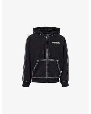 TRUE RELIGION Super T Boxy-Fit Cotton-Blend Hoody - Black