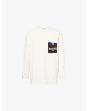 Bottega Veneta Two Ply Long-Sleeve Cotton-Jersey T-Shirt - White