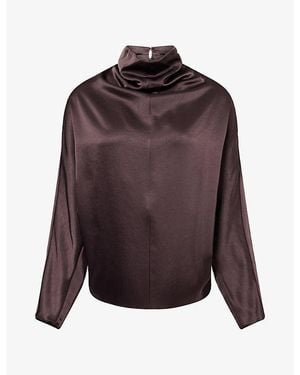 Citizens of Humanity Ilaria Cowl-Neck Satin Top - Purple