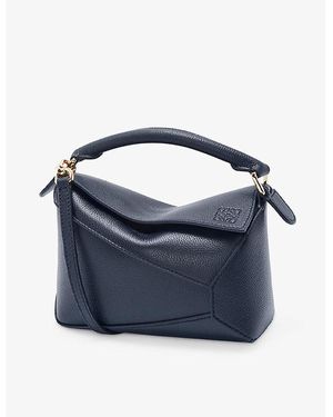 Loewe Puzzle Edge Mini Leather Cross-Body Bag - Blue