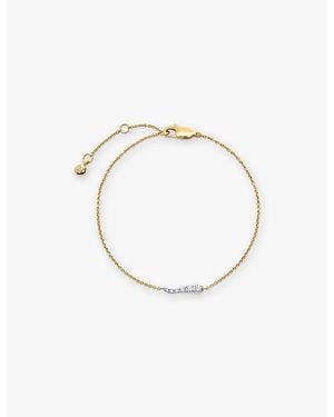 Monica Vinader Riva 18Ct-Plated Vermeil Sterling- And 0.11Ct Lab-Grown Diamond Bracelet - Metallic