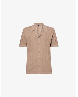 PAIGE Camp-Collar Relaxed-Fit Silk Blend Knitted Top - Natural
