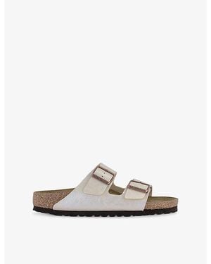 Birkenstock Arizona Strappy Pearlescent Sandals - Natural