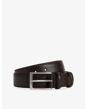 BOGGI Branded-Buckle Leather Belt - Black