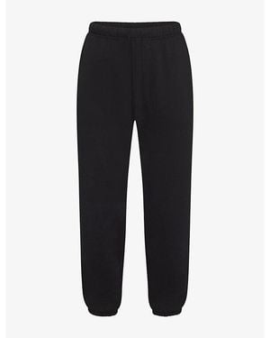 Skims Fleece Lounge Relaxed Cotton-Jersey Jogging Bottoms - Black