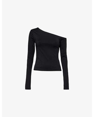 GOOD AMERICAN Weightless Scuba Stretch-Woven Top - Black