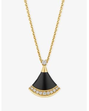 BVLGARI Divas' Dream 18Ct- Onyx And 0.10Ct Brilliant-Cut Diamond Necklace - Metallic