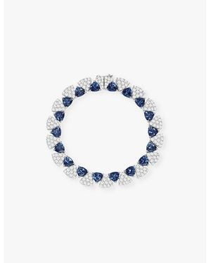 Apm Monaco Triangle Sterling- And Cubic Zirconia Bracelet - Blue