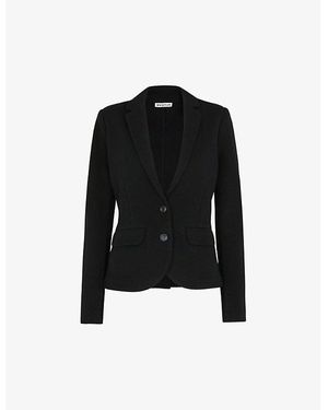 Whistles Slim Tailored Cotton Blazer - Black
