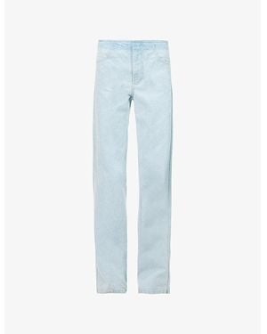 Christopher Esber Deconstruct Faded Wash Straight-Leg Mid-Rise Denim Jeans - Blue