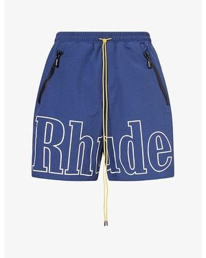 Rhude Logo Ripstop-Nylon Shorts - Blue