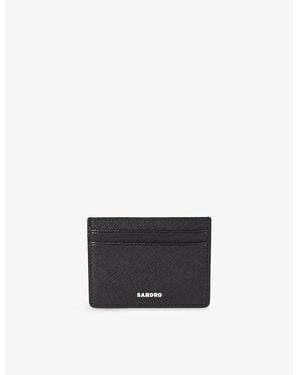 Sandro Logo-Embossed Textured-Leather Card Holder - Multicolour