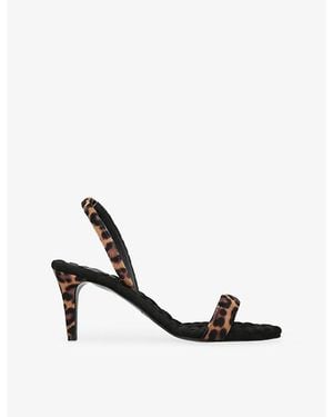Aera Claudia 70 Leopard Velvet Slingback Sandals - Black