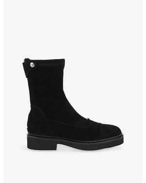 Steve Madden Myer Flat Suede Ankle Boots - Black