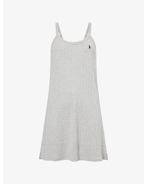 Polo Ralph Lauren Pointelle Cotton-Jersey Cami Slip Dress - White