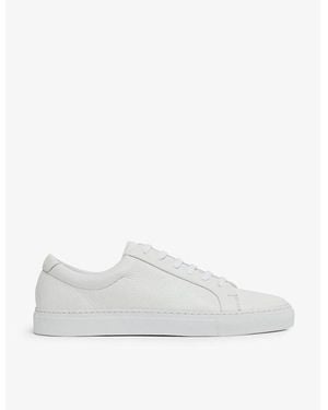 Reiss Luca Leather Low-Top Trainers - White