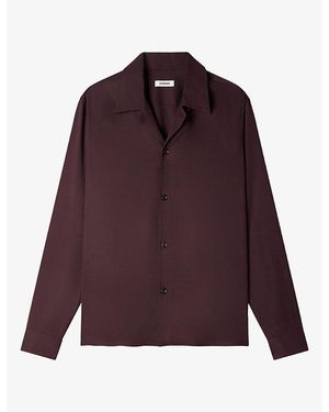 Sandro Spread-Collar Woven Shirt - Purple