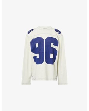 Acne Studios Sports-Jersey Motif Logo Cotton-Jersey T-Shirt - Blue