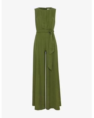 Phase Eight Janine Wide-Leg Woven Jumpsuit - Green